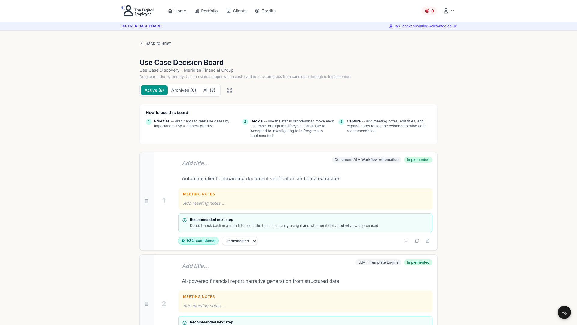 Use Case Decision Board